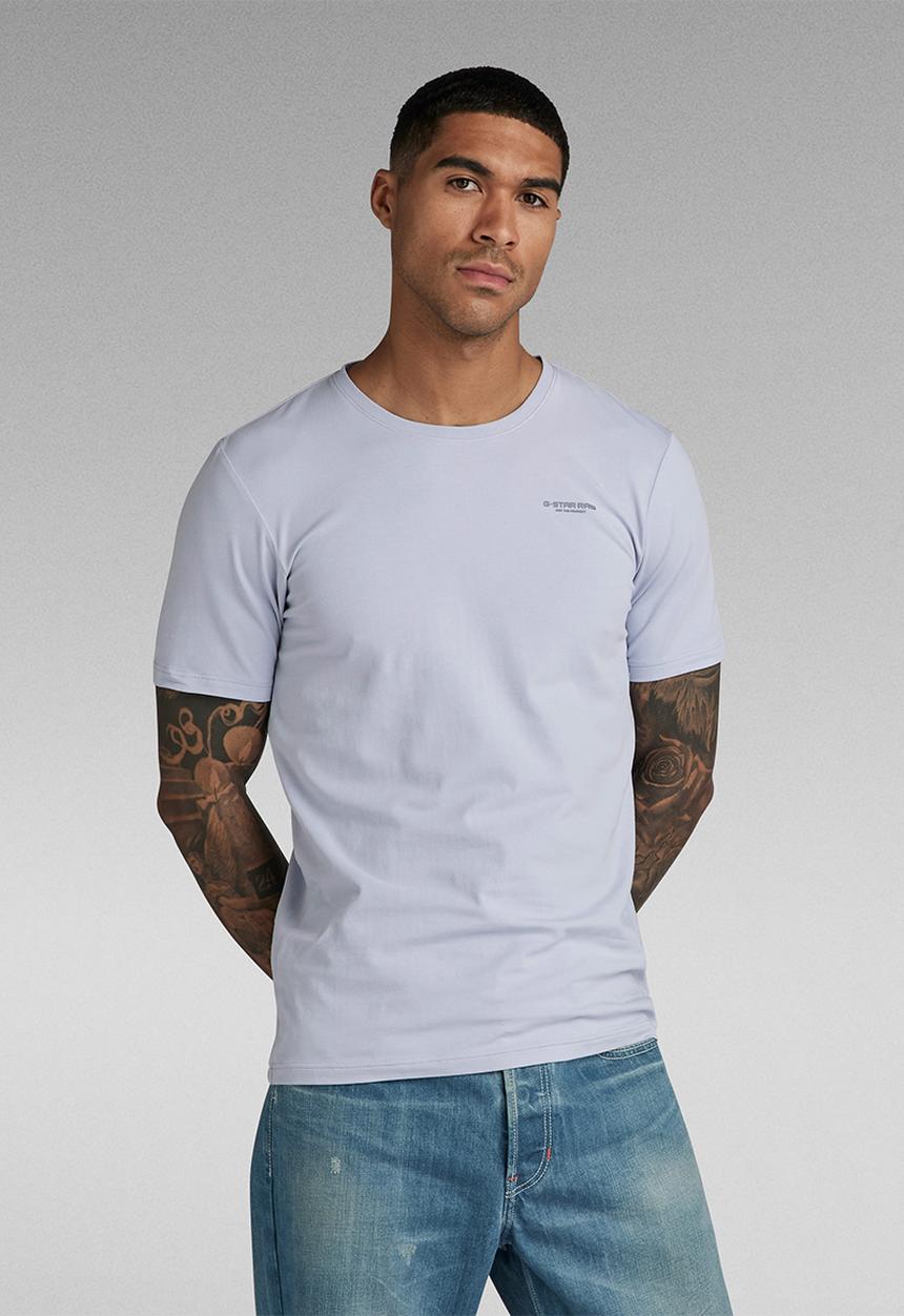 G-STAR - Slim base r t s\s compact stretch jersey o - icelandic blue