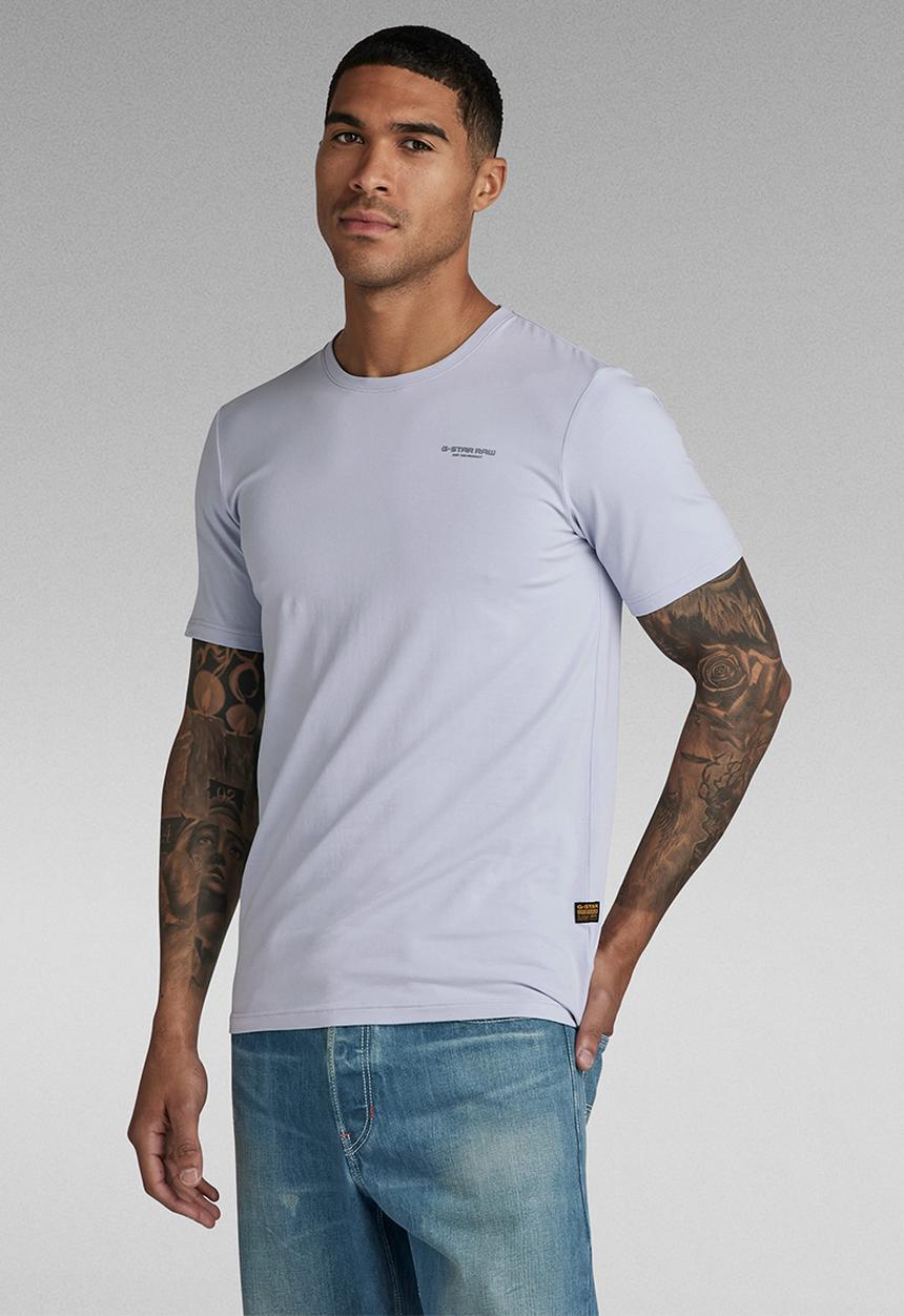 G-STAR - Slim base r t s\s compact stretch jersey o - icelandic blue