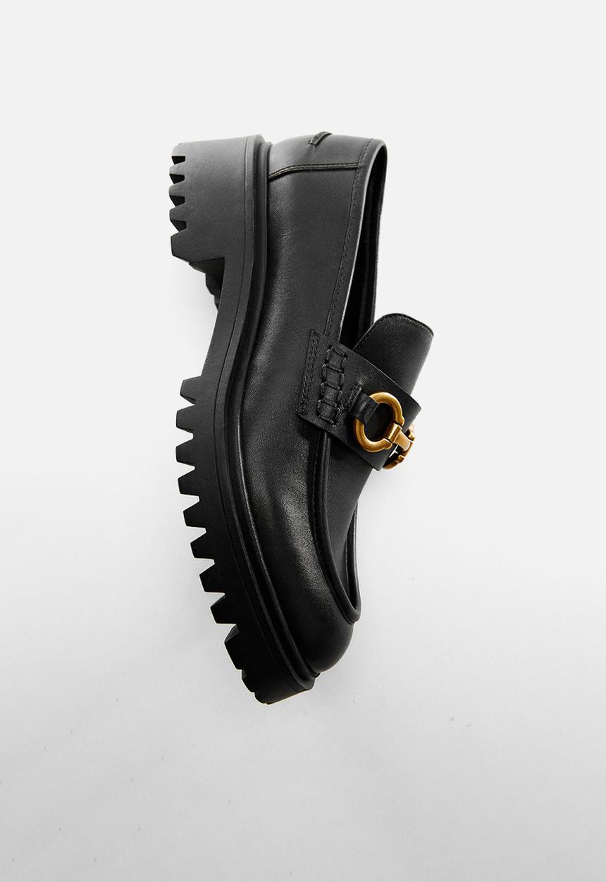 MANGO - Chus chunky loafer - black