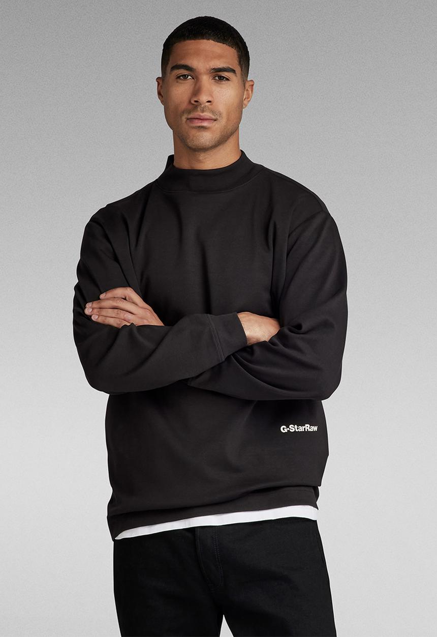 G-STAR - Mock neck loose l\s ventura interlock o - dark black