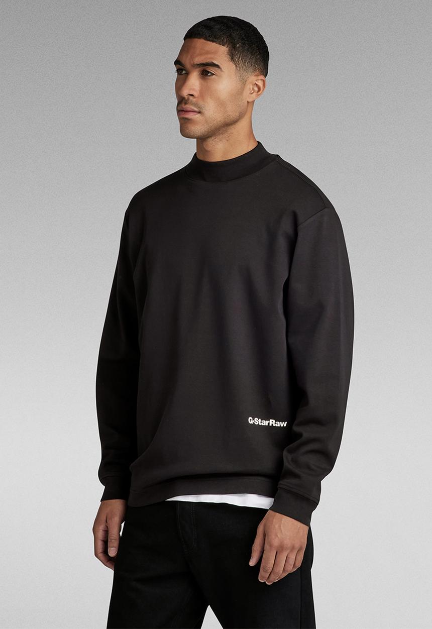 G-STAR - Mock neck loose l\s ventura interlock o - dark black