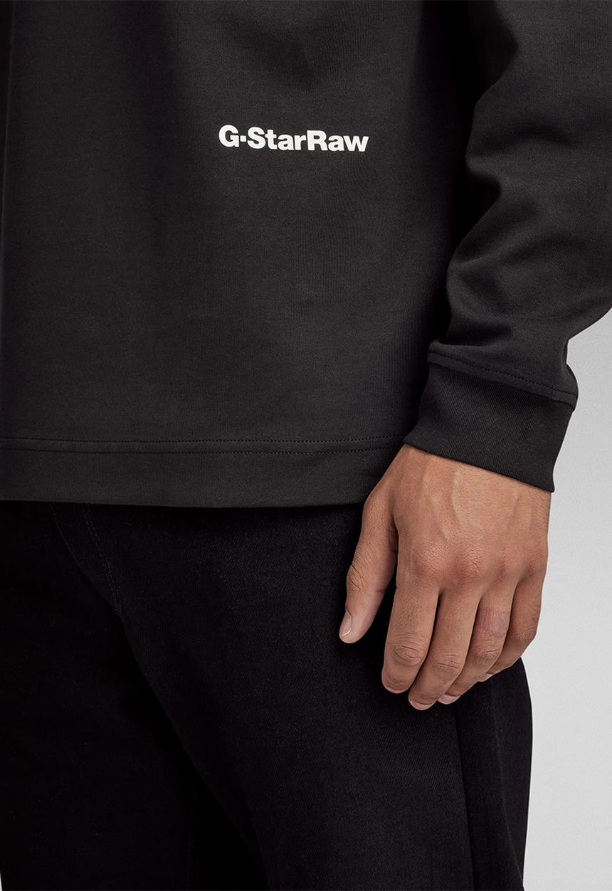 G-STAR - Mock neck loose l\s ventura interlock o - dark black