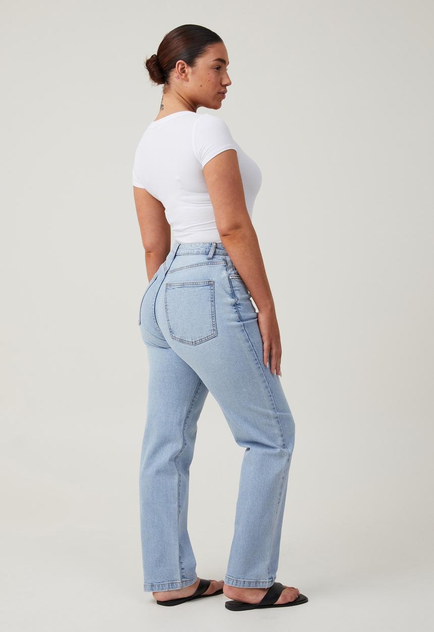 Cotton On - Plus Curvy Stretch Straight Jean - Bondi Blue