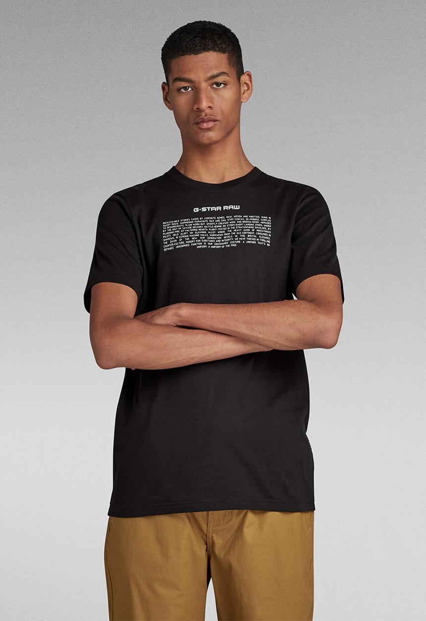 G-STAR - Poem slim r t compact jersey o - dark black