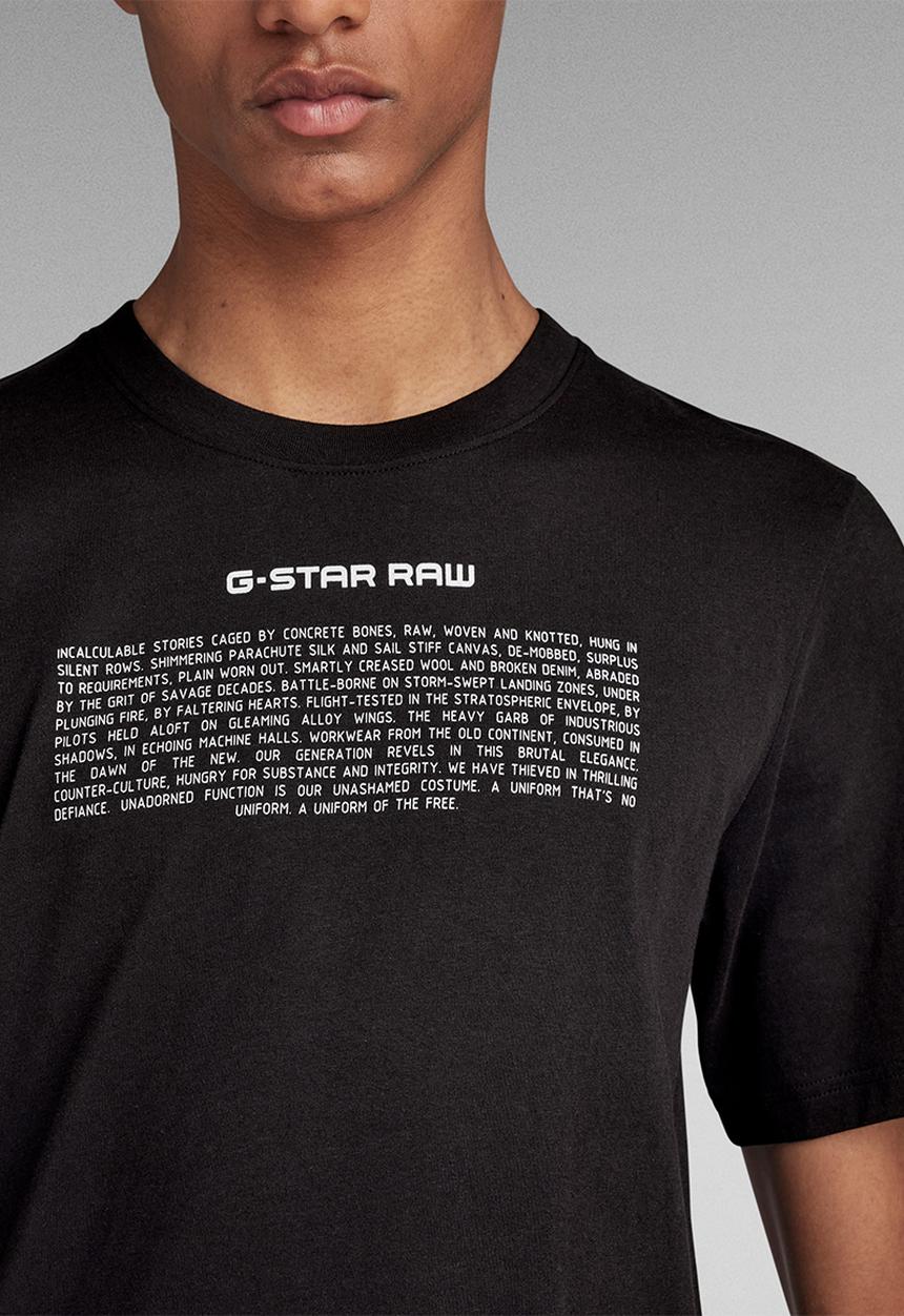 G-STAR - Poem slim r t compact jersey o - dark black