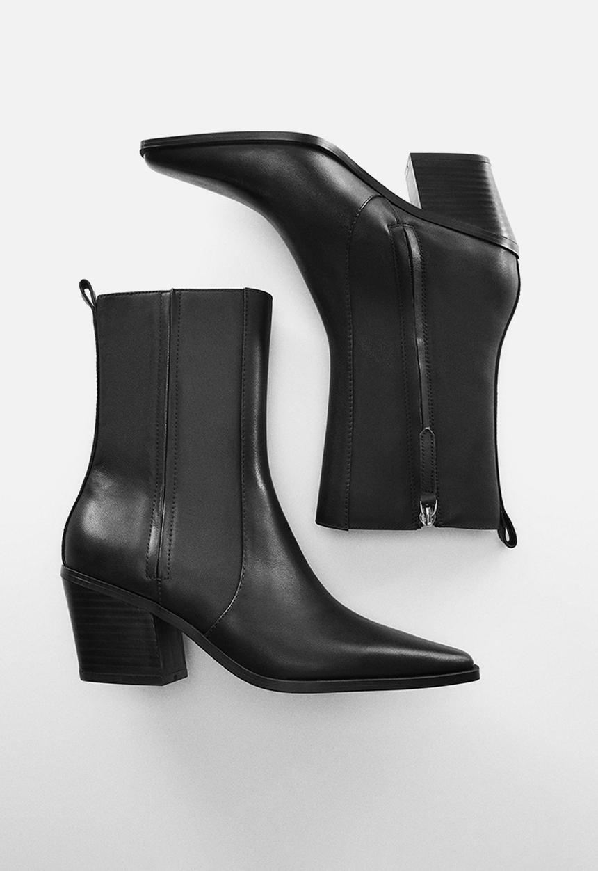 MANGO - Stretchy ankle boot - black