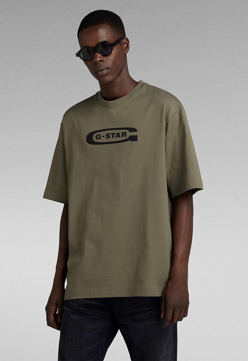 G-STAR - Old school logo boxy r t dry jersey o - turf