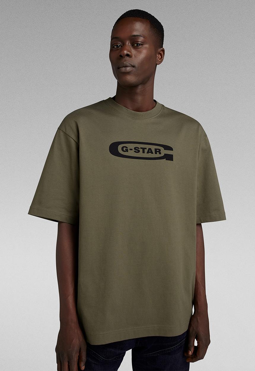 G-STAR - Old school logo boxy r t dry jersey o - turf
