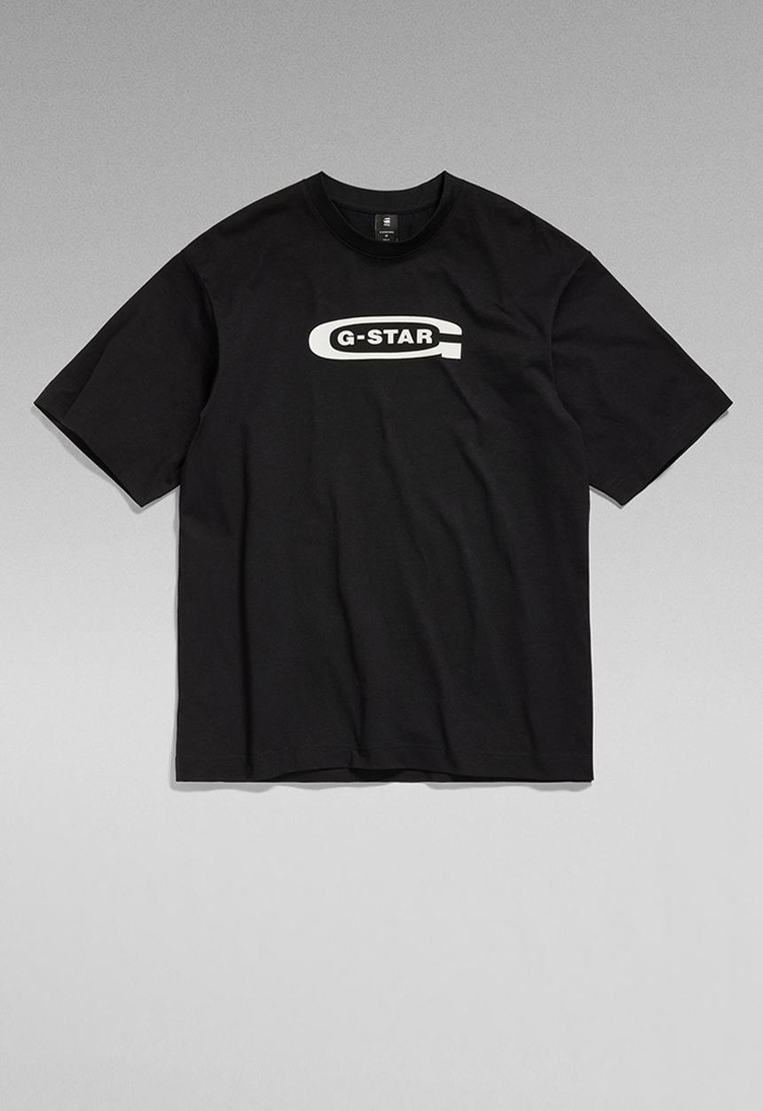 G-STAR - Old school logo boxy r t dry jersey o - dark black