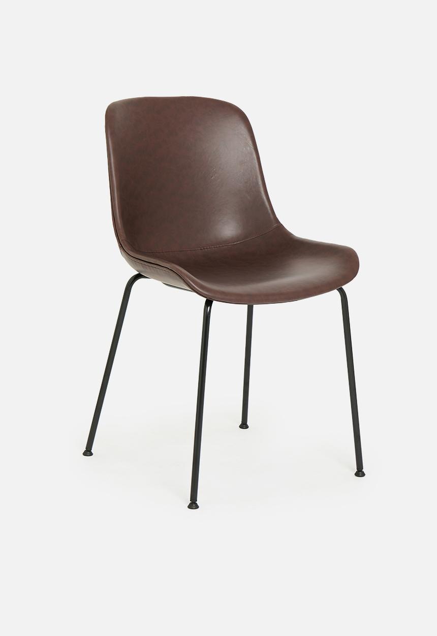 Sixth Floor - Santiago PU dining chair - brown