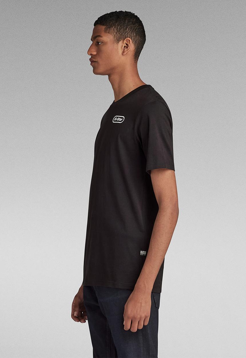 G-STAR - Back gr slim r t compact jersey o - dark black