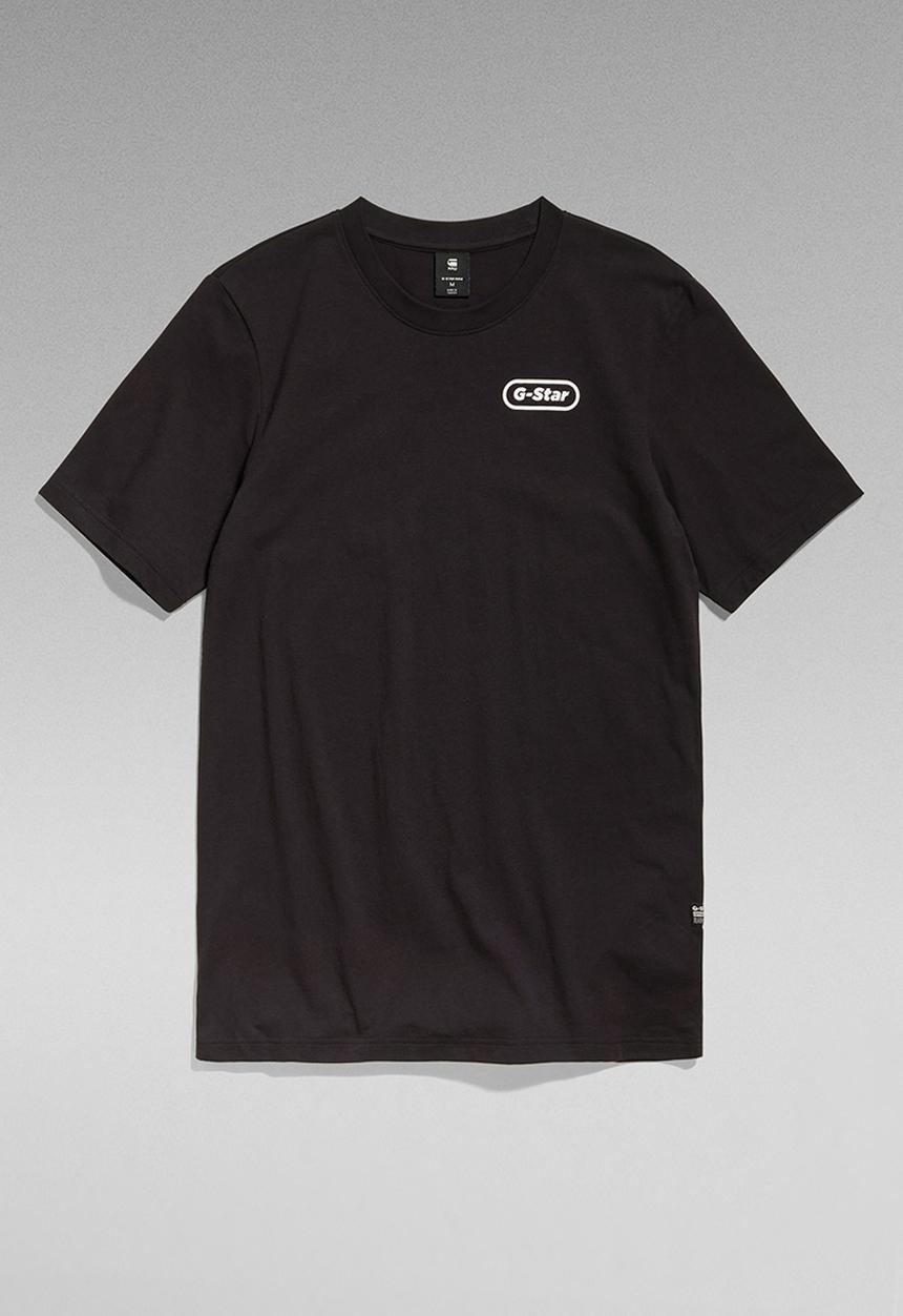 G-STAR - Back gr slim r t compact jersey o - dark black