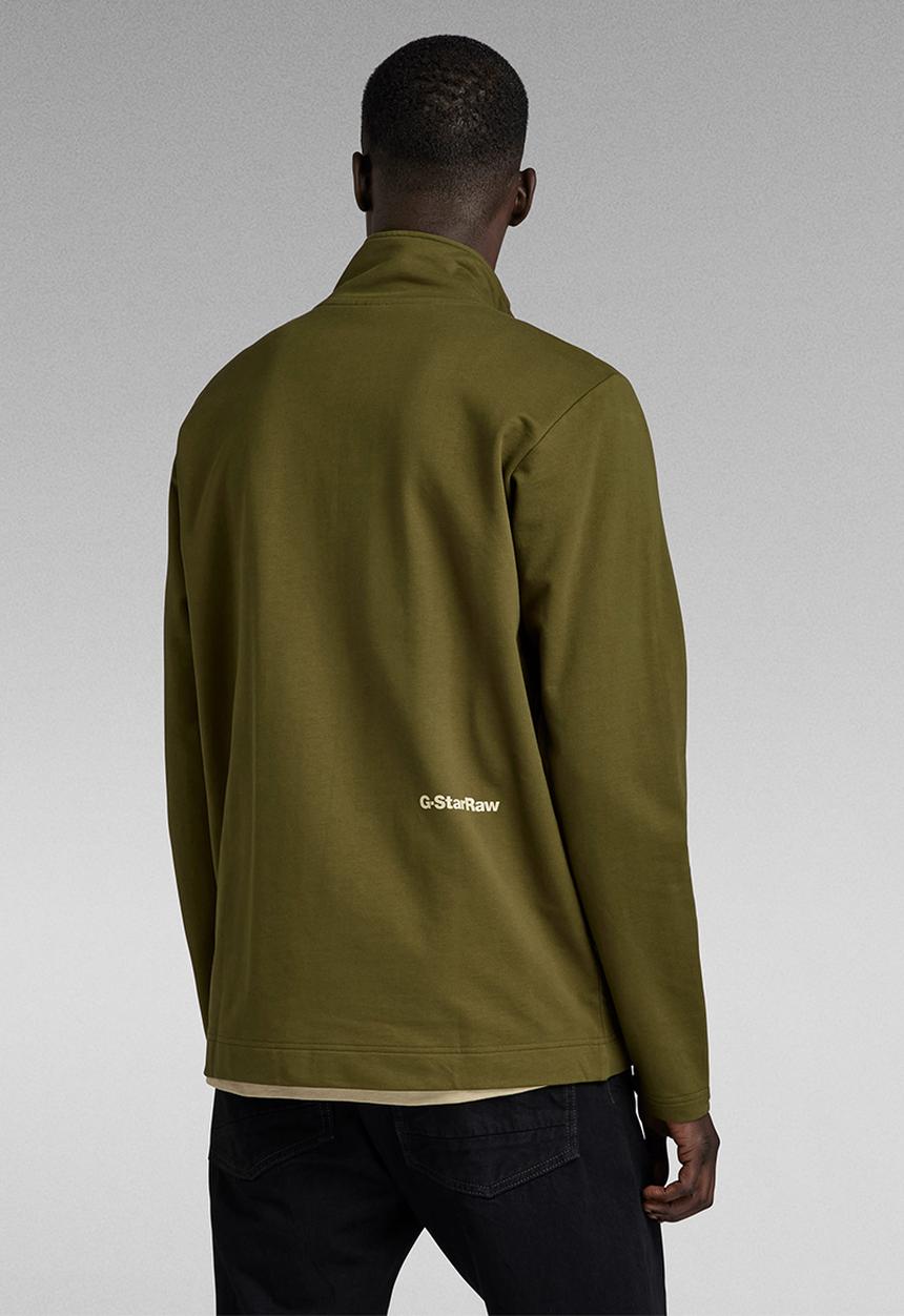 G-STAR - Half zip tweeter compact terry - dark olive