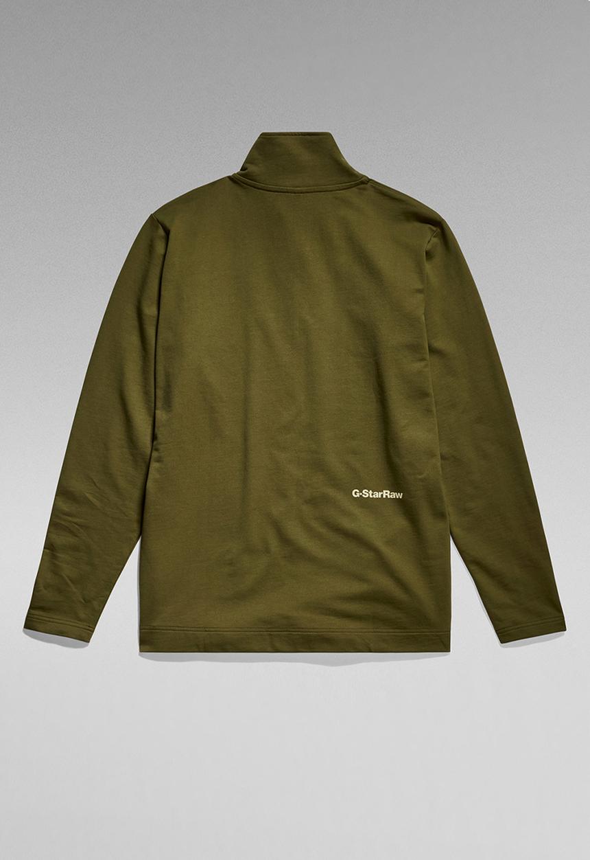 G-STAR - Half zip tweeter compact terry - dark olive