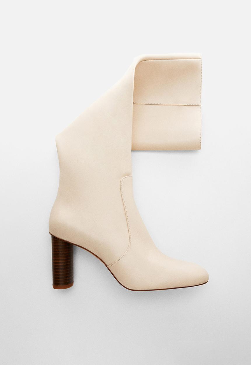 MANGO - Harry block heel boot - light beige