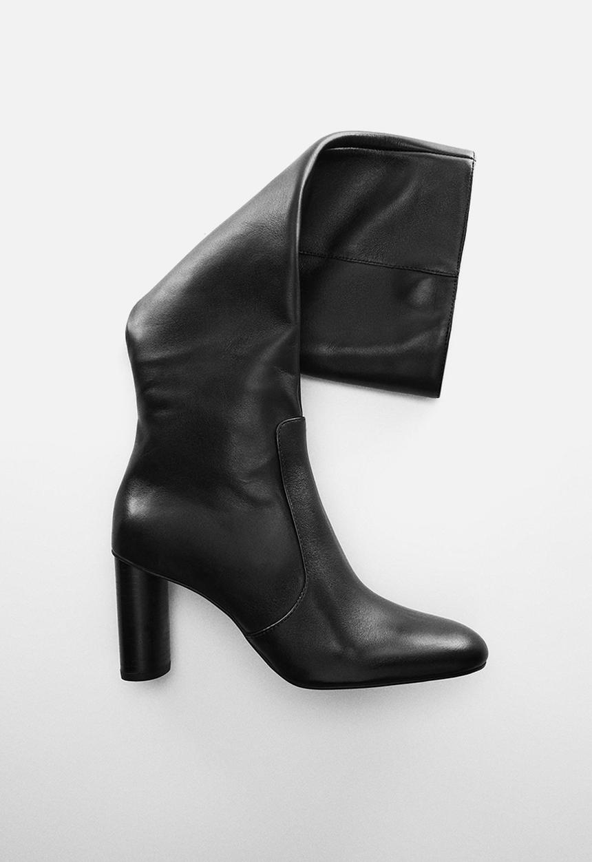 MANGO - Harry block heel boot - black