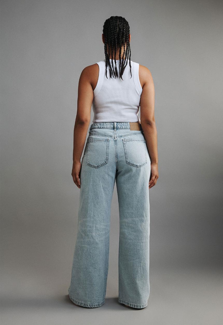 Cotton On - Plus Relaxed Wide Leg Jean - Palm Blue