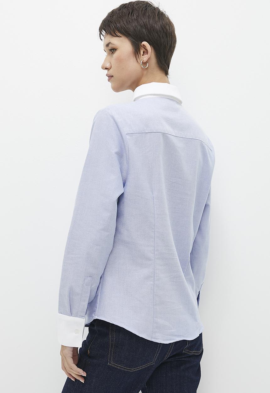 POLO - Wmn excl oxford long sleeve shirt - blue 