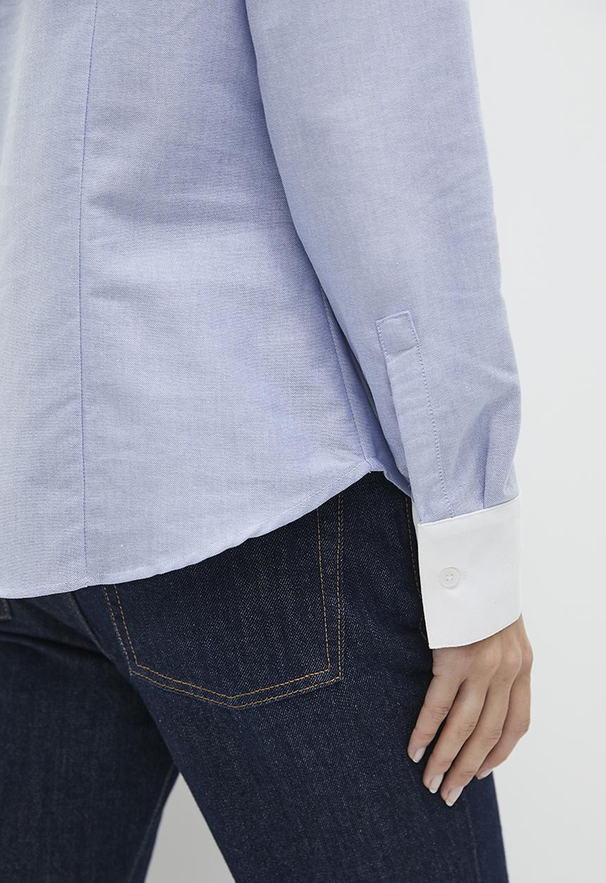 POLO - Wmn excl oxford long sleeve shirt - blue 