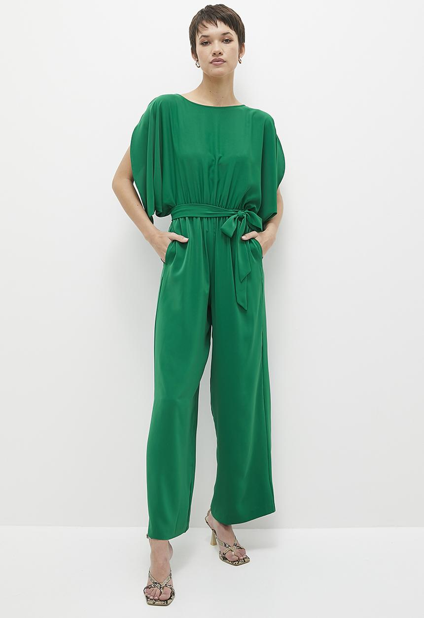 edit - Boatneck wide leg jumpsuit - green