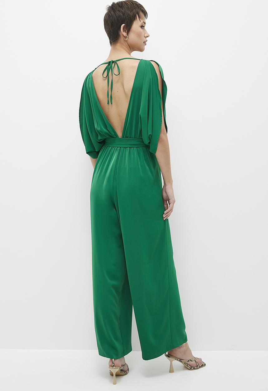 edit - Boatneck wide leg jumpsuit - green