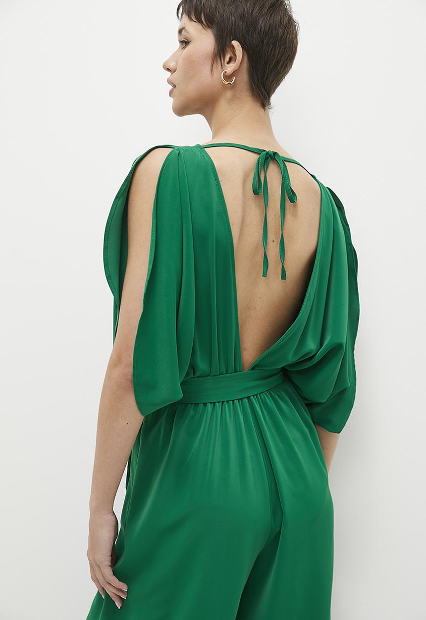 edit - Boatneck wide leg jumpsuit - green