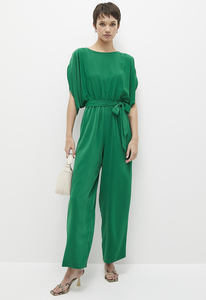 edit - Boatneck wide leg jumpsuit - green
