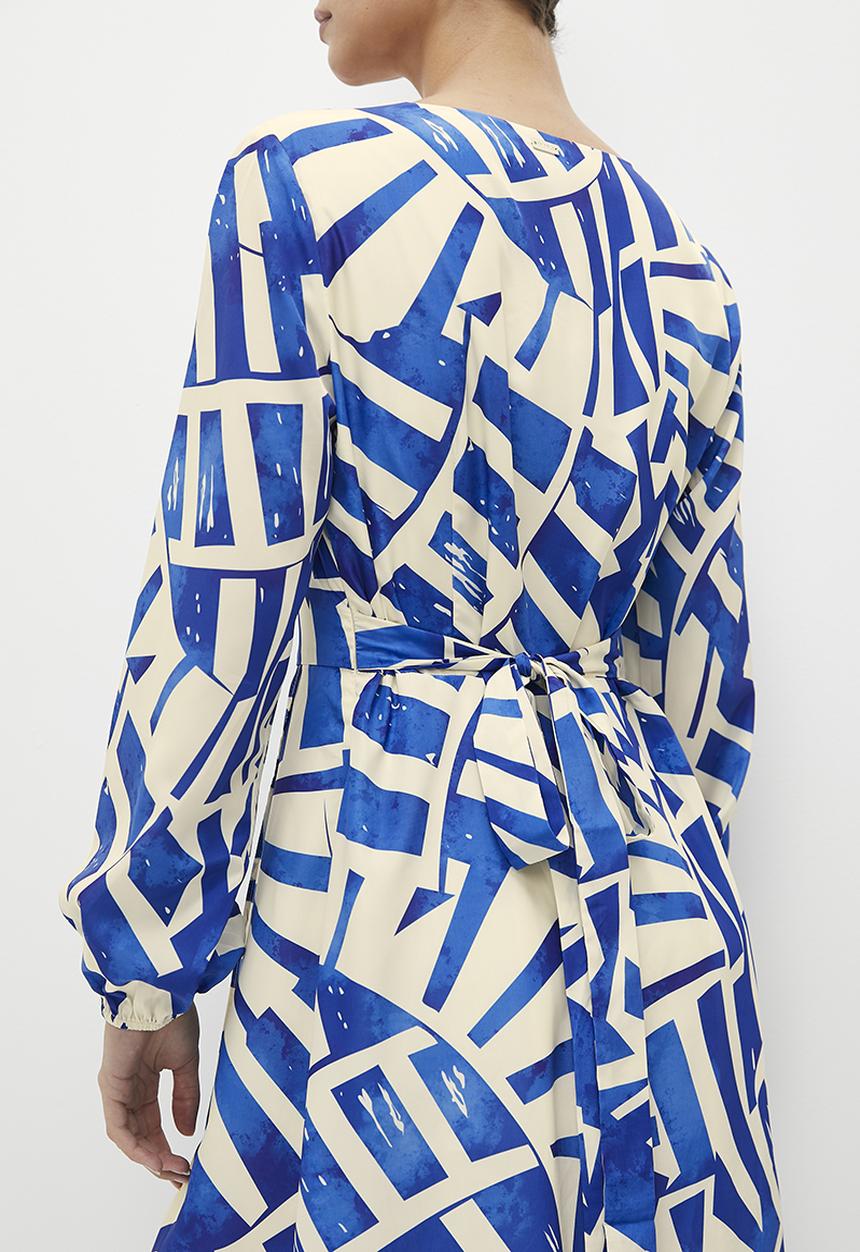 Pringle of Scotland - Pringle lyric midi dress - blue print 