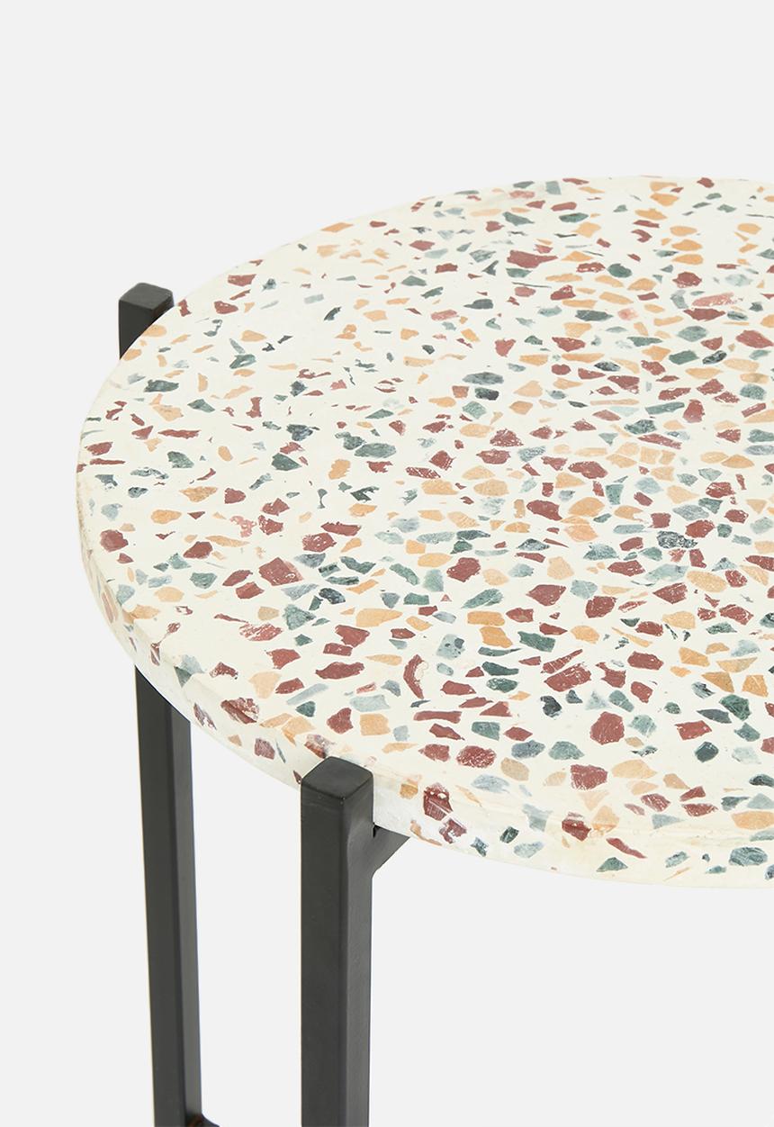 Sixth Floor - Terrazo side table - black & neutral