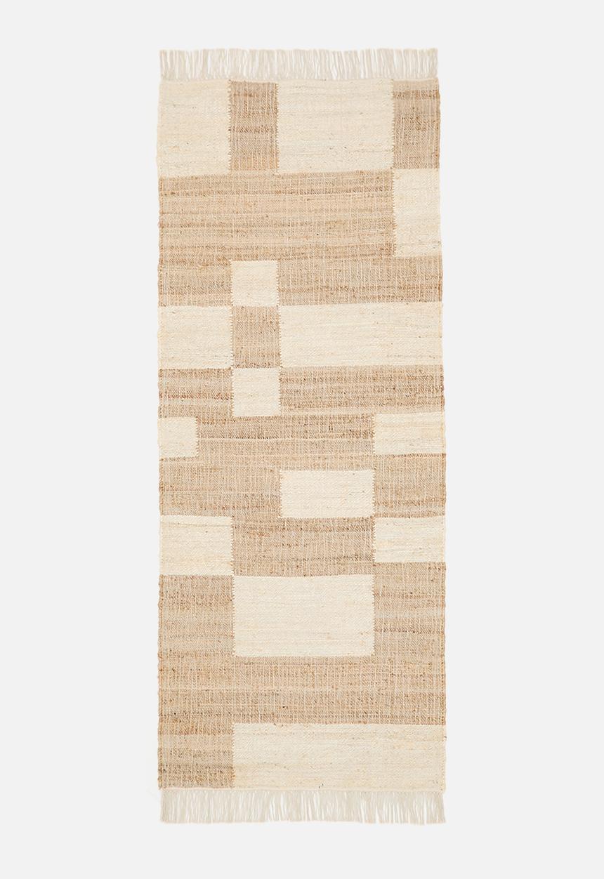 SF Collection - Block jute runner - natural/white