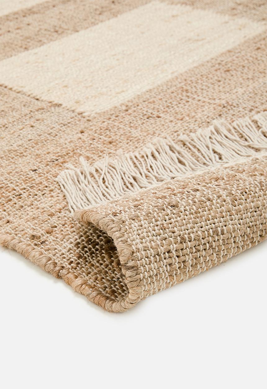 SF Collection - Block jute runner - natural/white