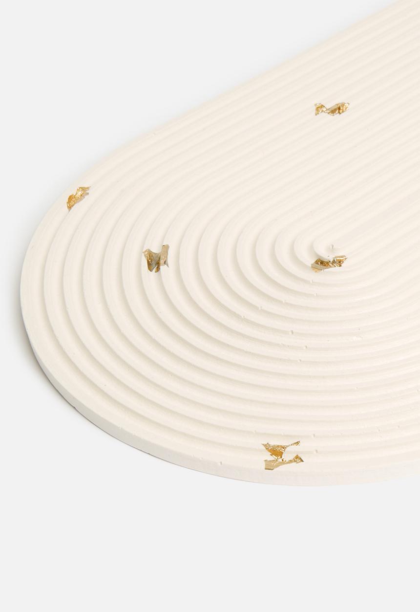 Terrazzo Home - Arch Tray - White & Gold