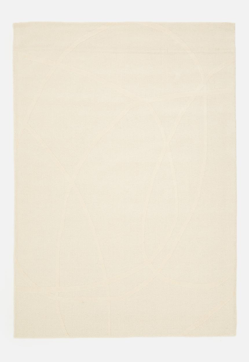 SF Collection - Camilla high/low cut pile wool rug - white