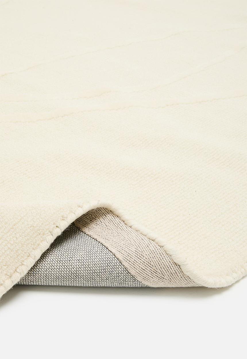 SF Collection - Camilla high/low cut pile wool rug - white