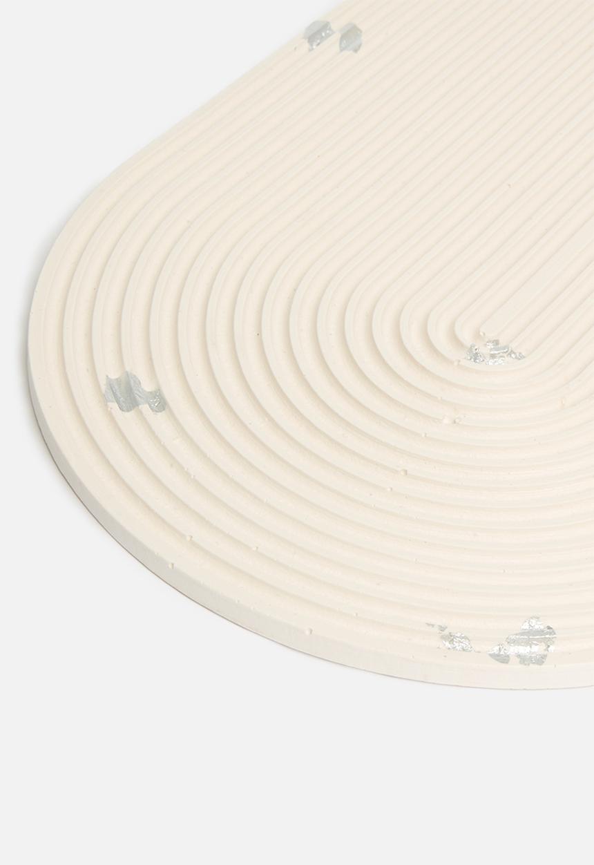 Terrazzo Home - Arch Tray - White & Silver