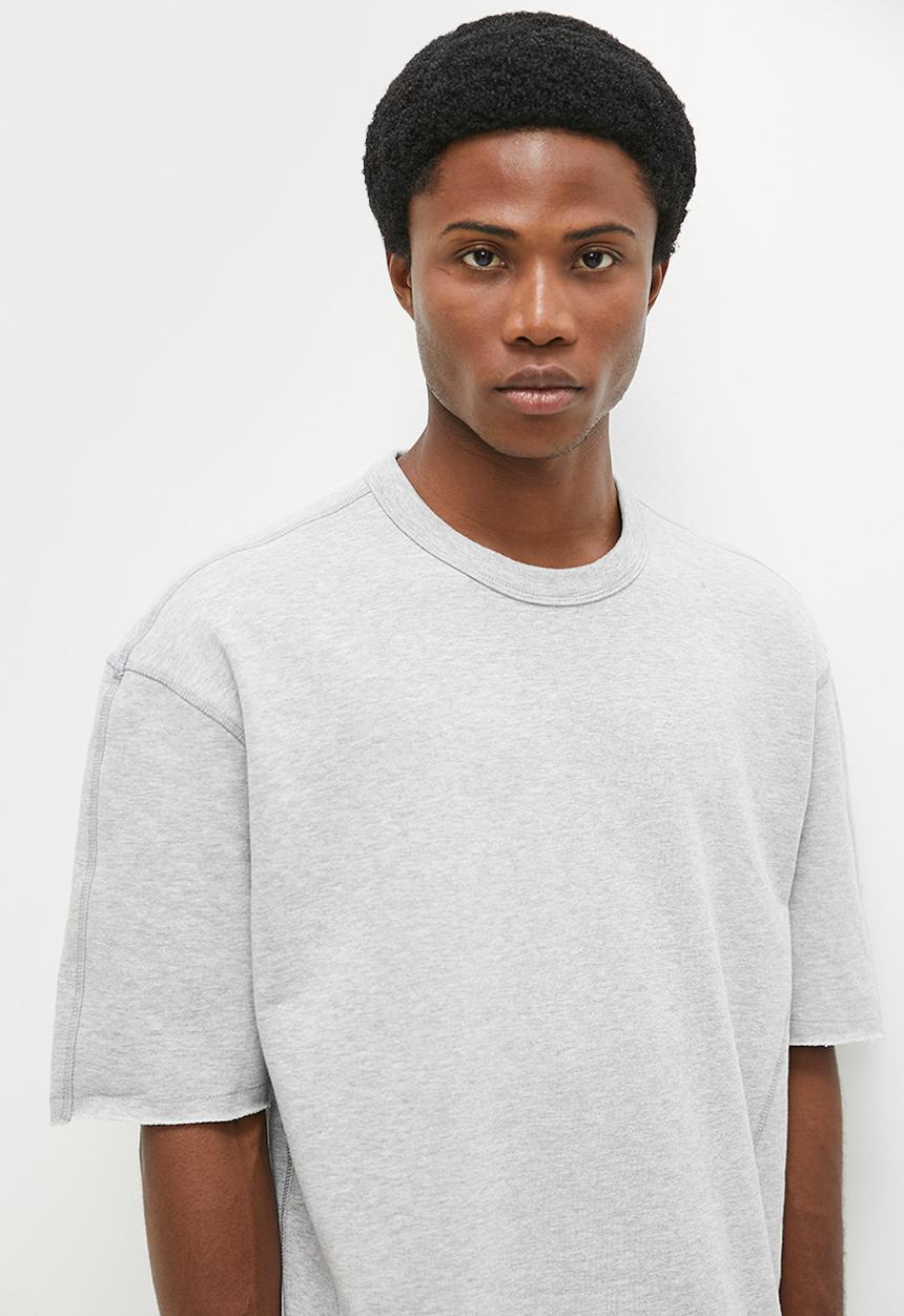 STYLE REPUBLIC - Julian Raw Edge Fleece Tee - Grey