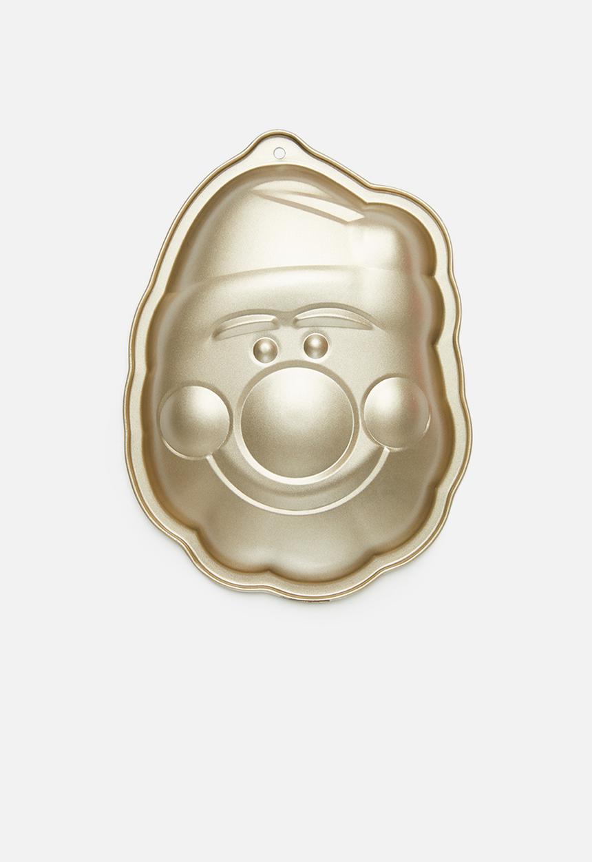 Excellent Houseware - Santa cake tin - champagne gold