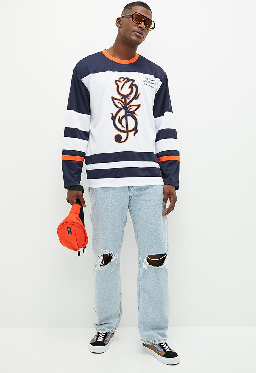 Vans - Treble rose hockey jersey - white & dress blues