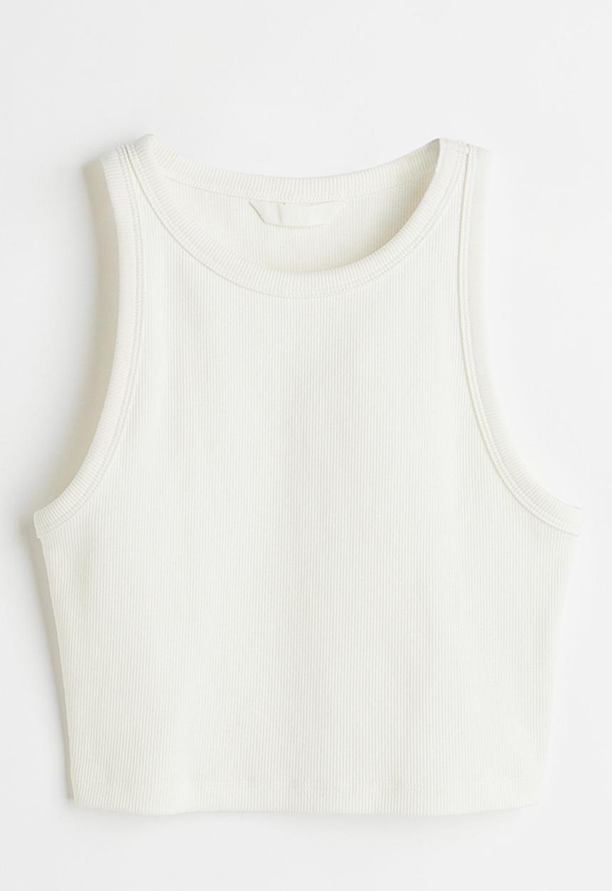 H&M - Cropped vest top - white