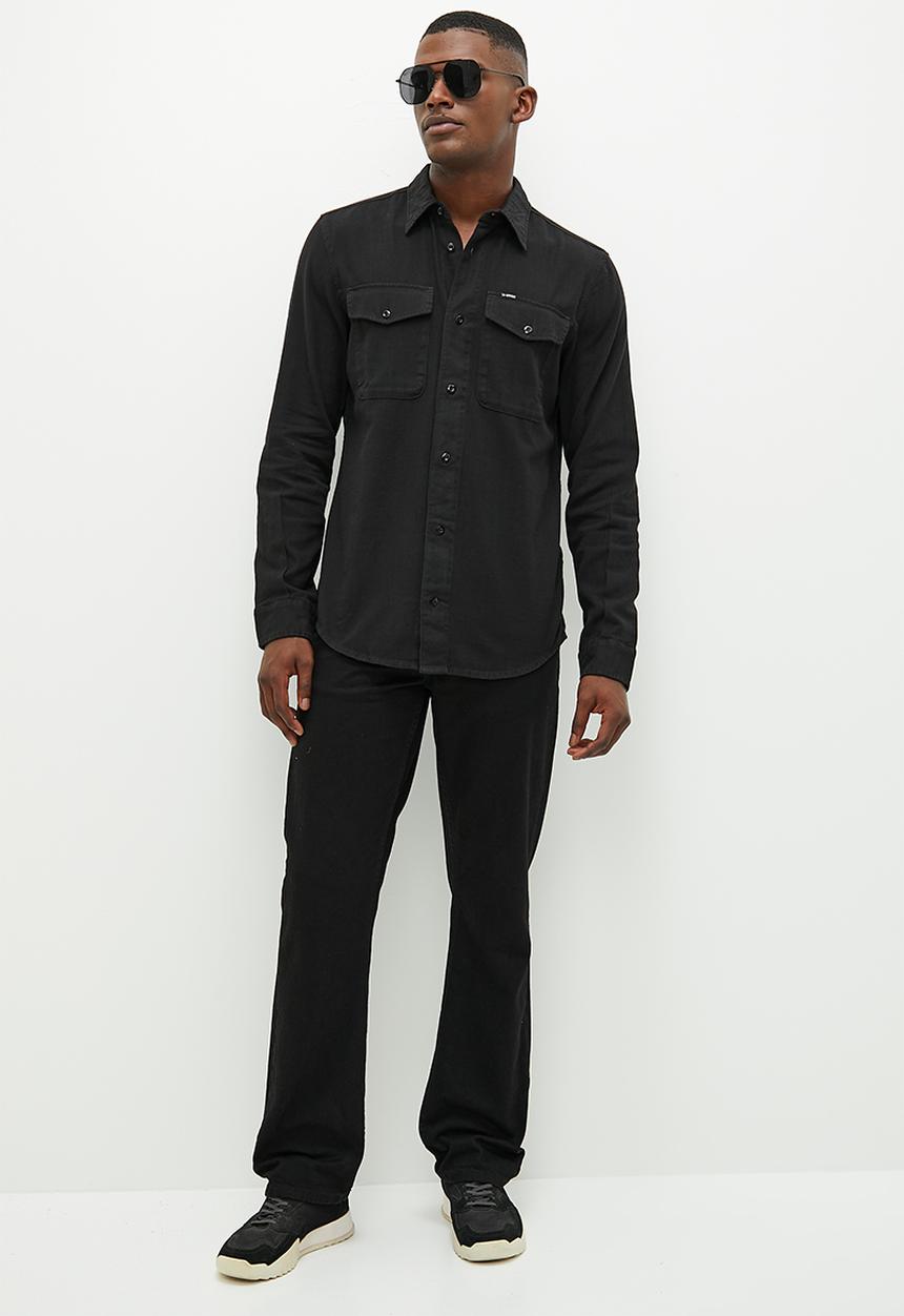 G-STAR - Marine slim shirt l\s Lt wt diamond twill r rfd - dark black gd