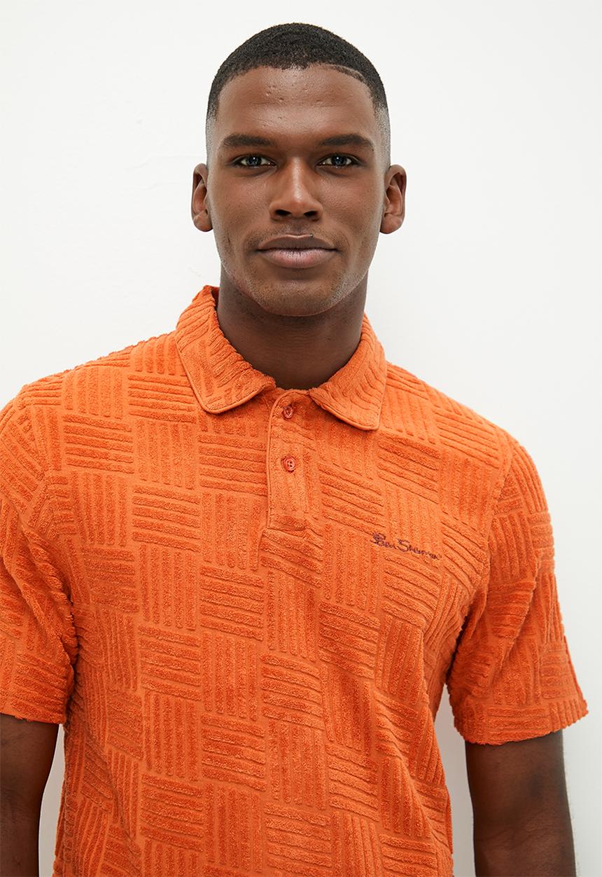 Ben Sherman - Terry textured polo - mango