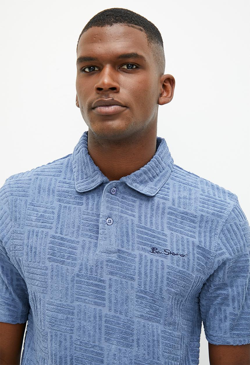 Ben Sherman - Terry textured polo - blue