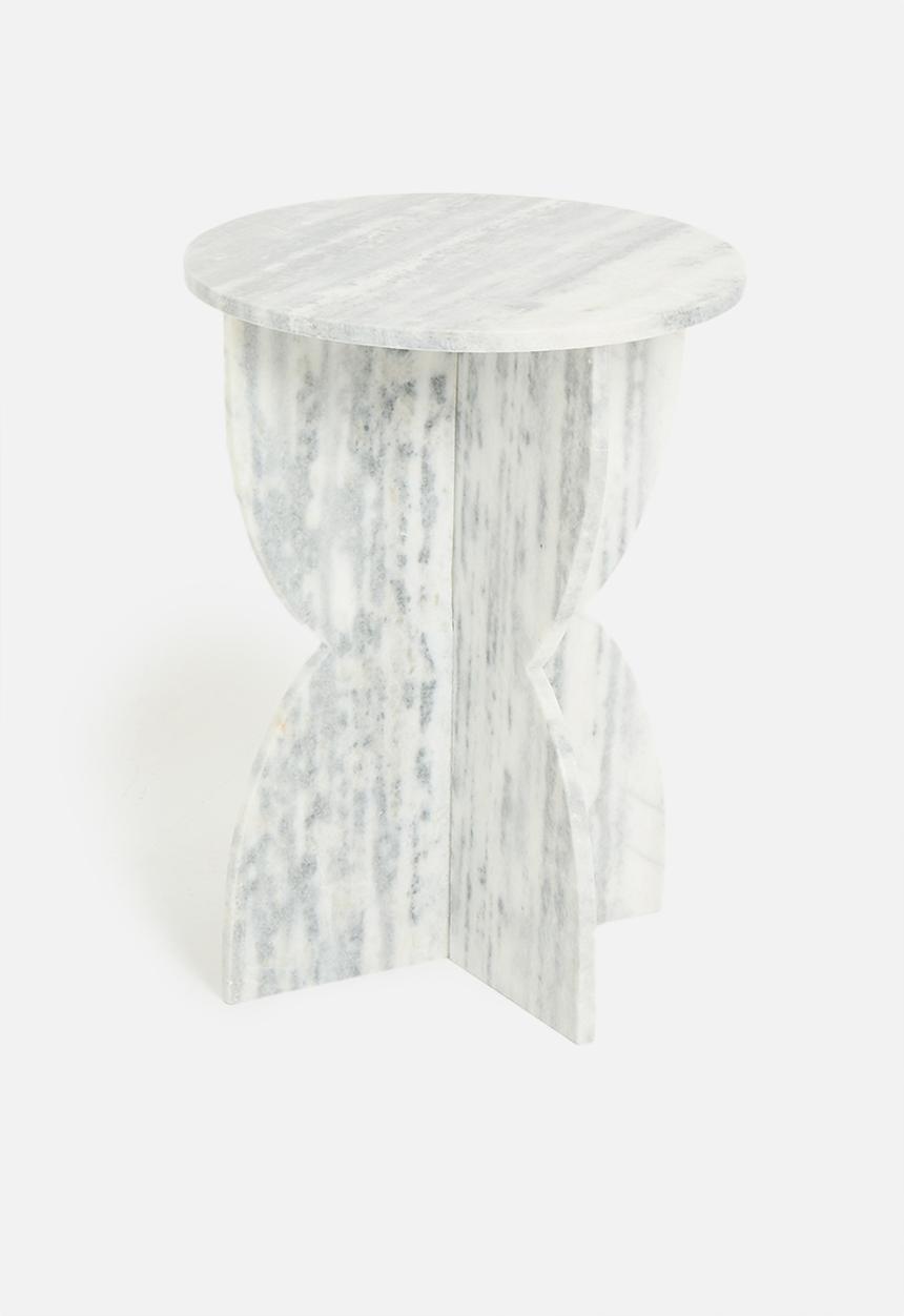 Sixth Floor - Lira marble side table - white