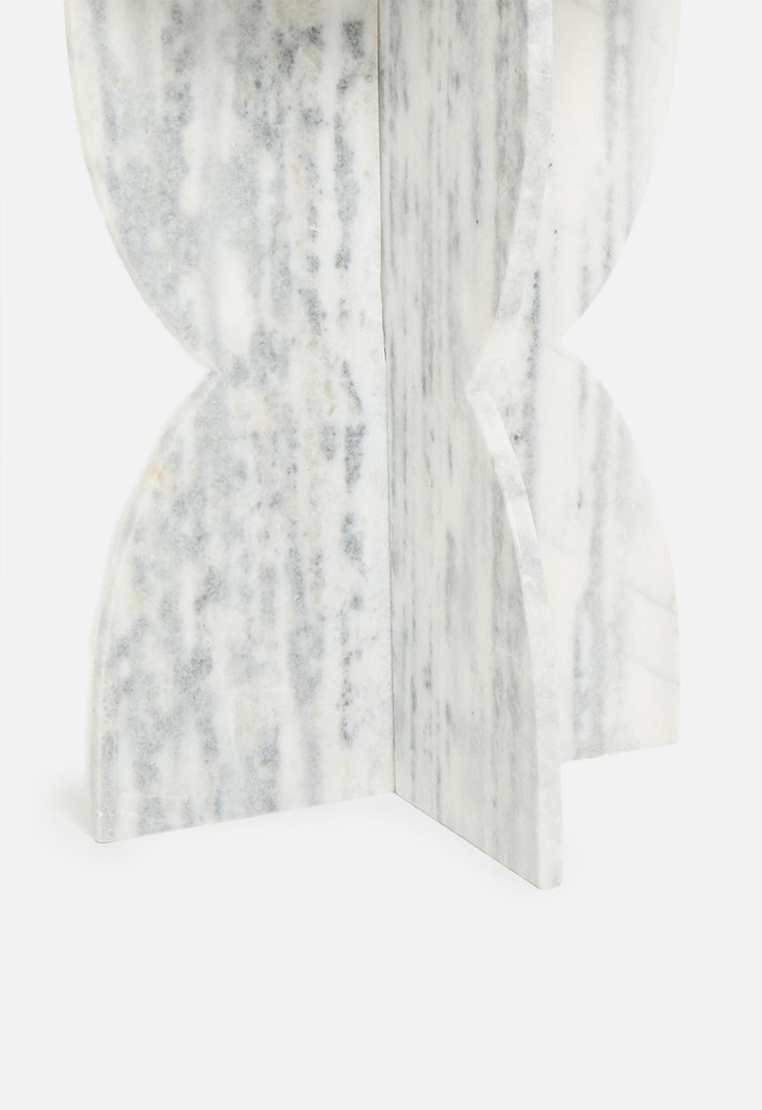 Sixth Floor - Lira marble side table - white