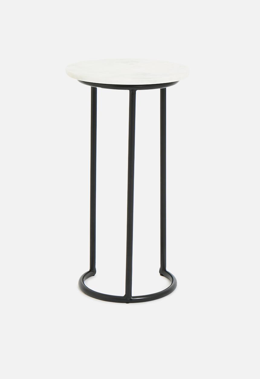 Sixth Floor - Khensani marble side table - white