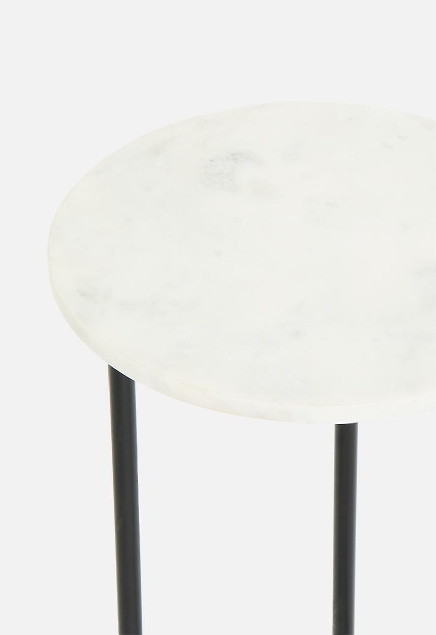 Sixth Floor - Khensani marble side table - white