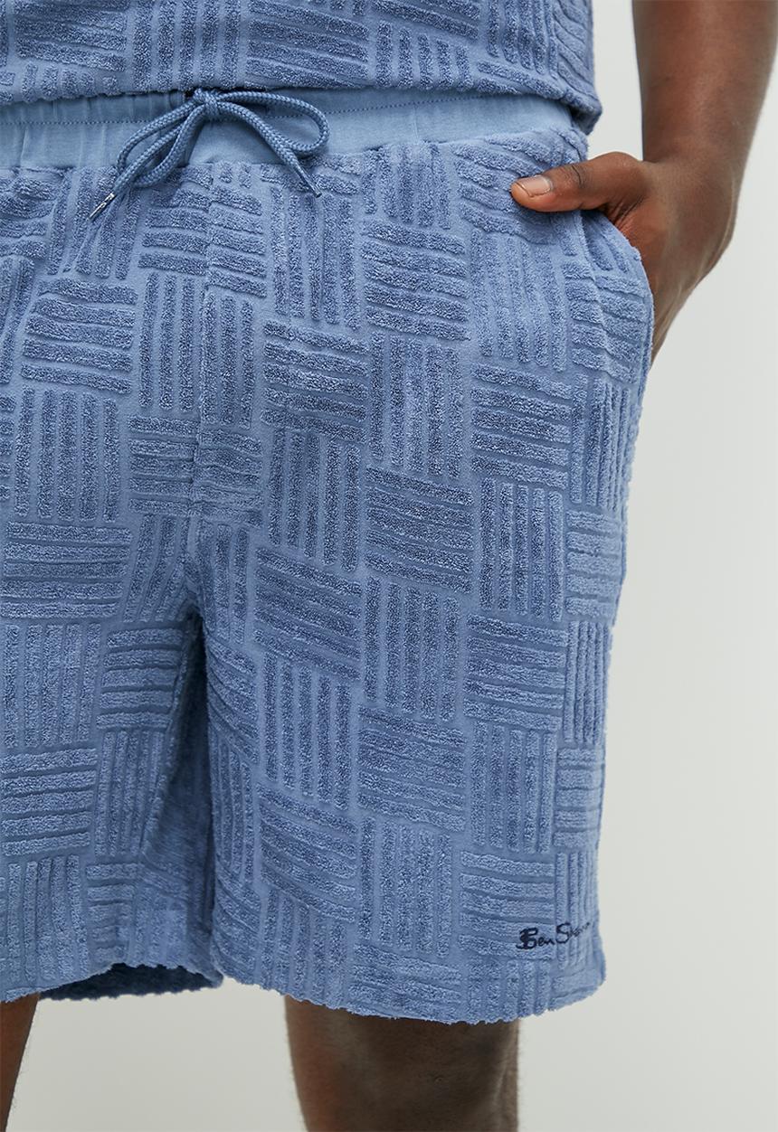 Ben Sherman - Terry textured shorts - blue