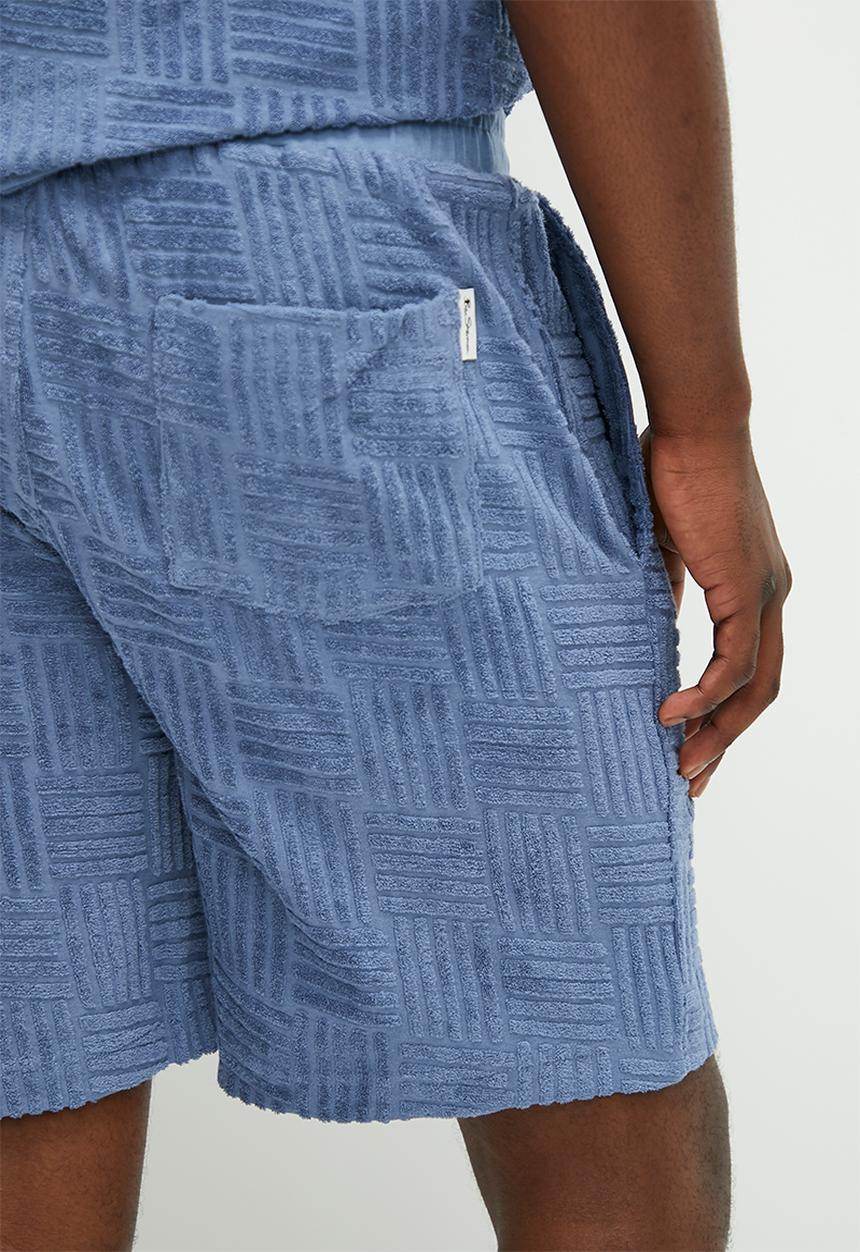 Ben Sherman - Terry textured shorts - blue
