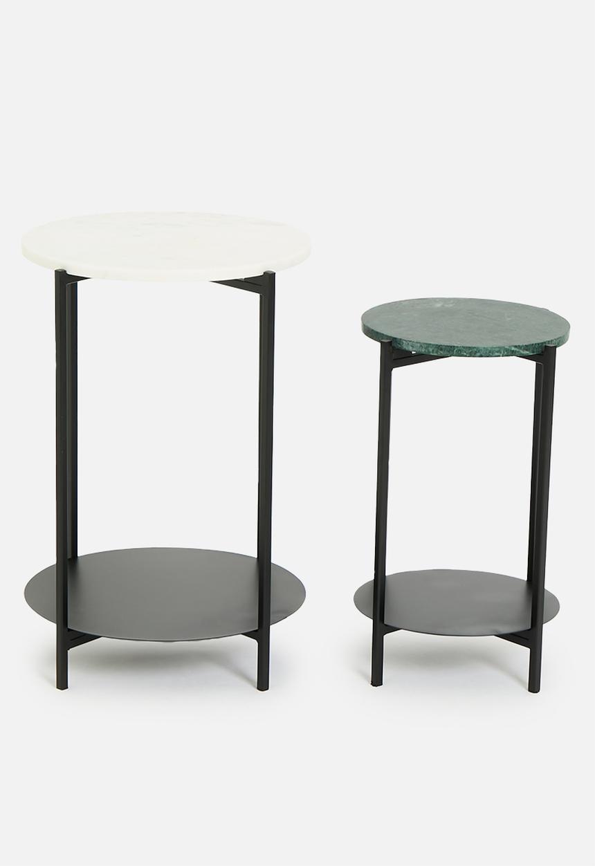 Sixth Floor - Morgan metal and marble nested tables set of 2