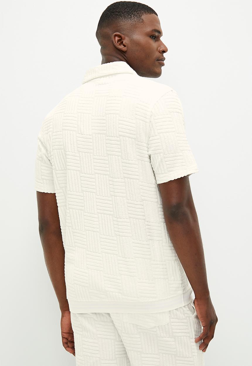 Ben Sherman - Terry textured polo - off white